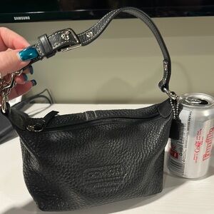 Coach Black Shoulder Bag with Textured Leather Finish